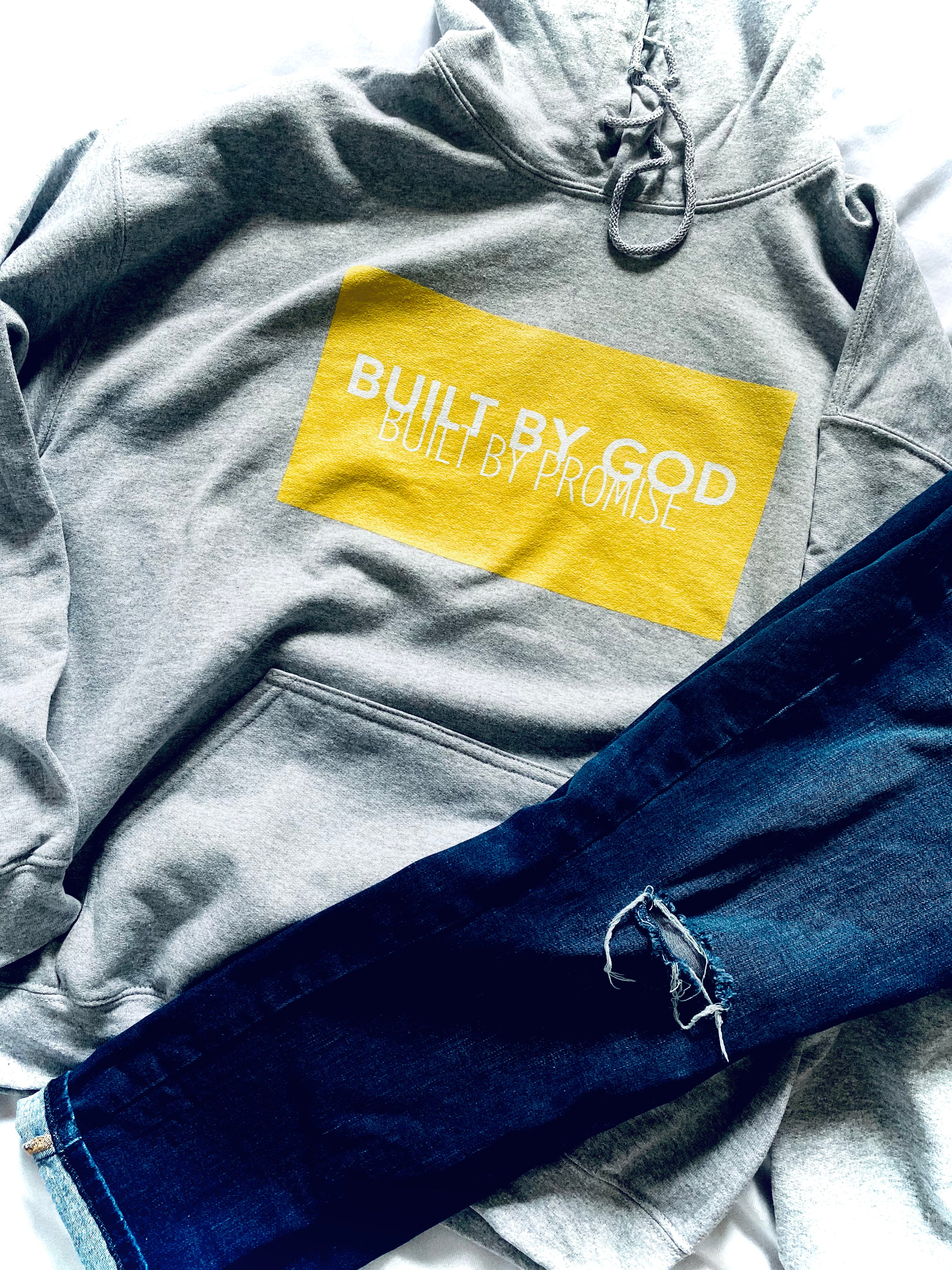 Built By God, Built By Promise (Yellow & White) Hoodie