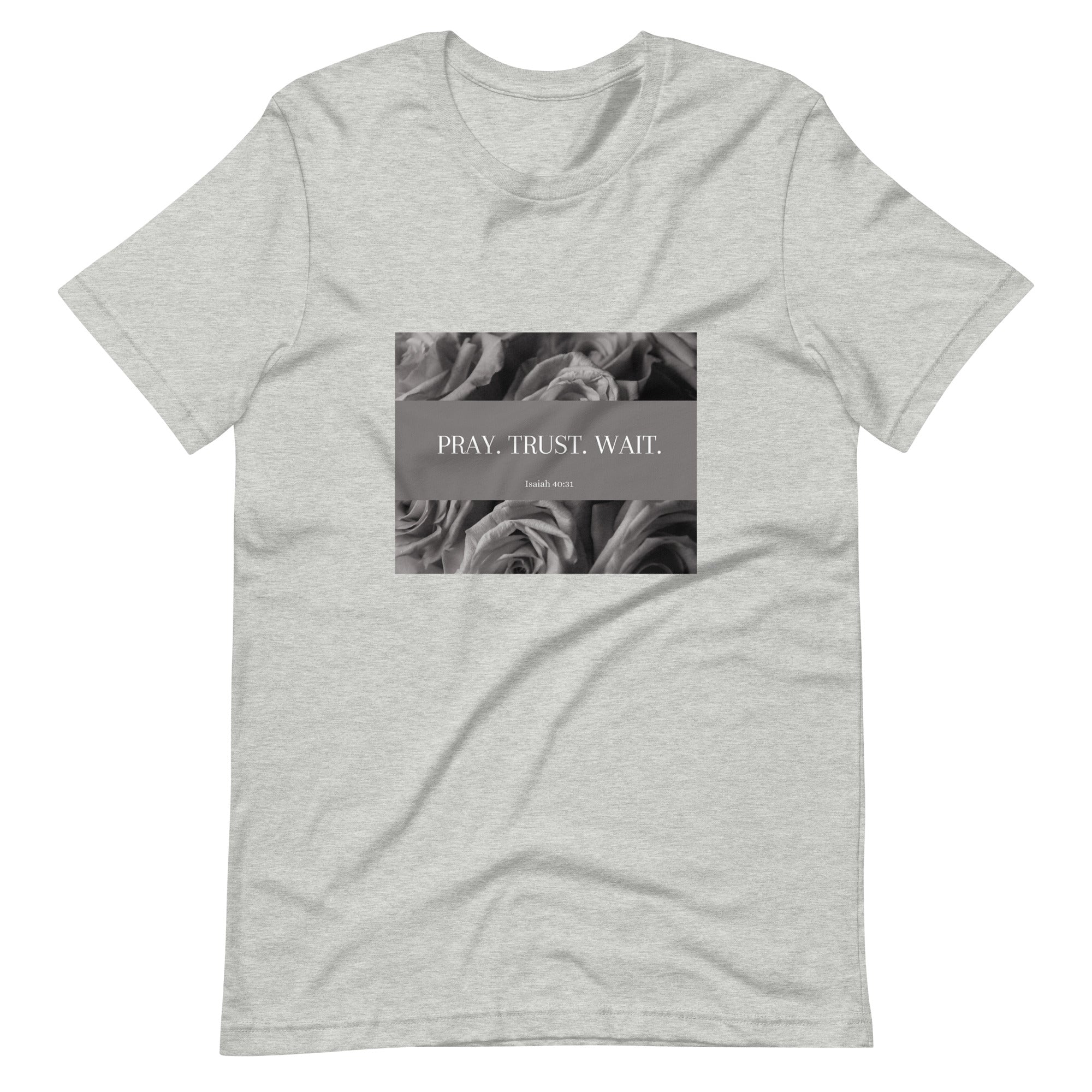 Pray. Trust. Wait. (tee) (Black & White)